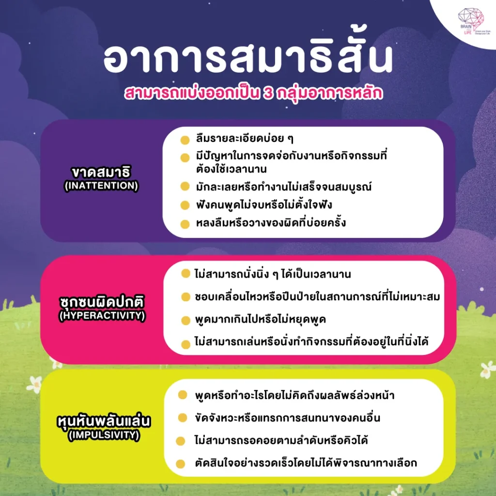 อาการของคนสมาธิสั้น